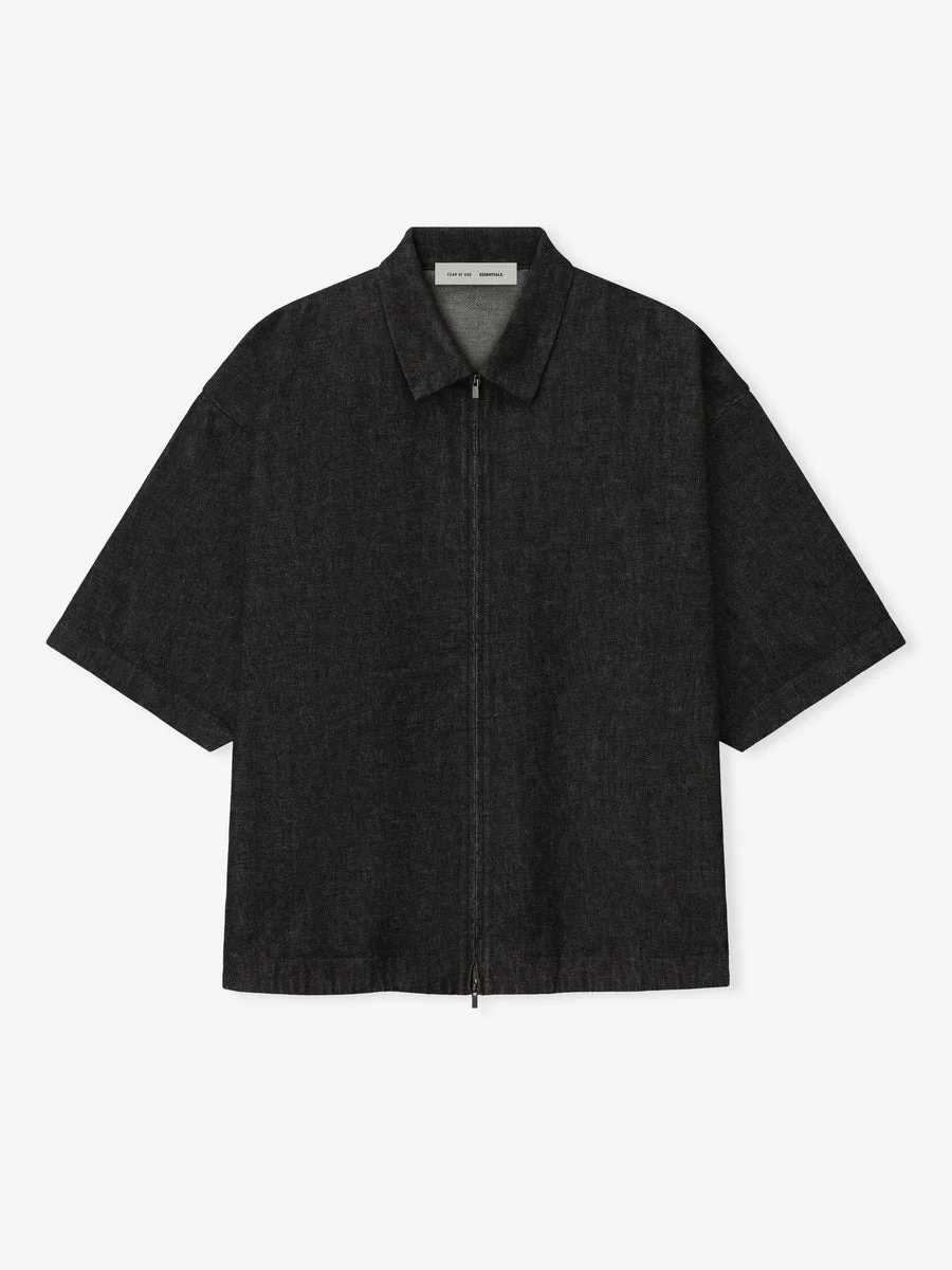 Denim Full Zip Work Shirt - 1