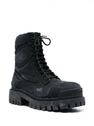 BALENCIAGA lace-up combat boots outlook