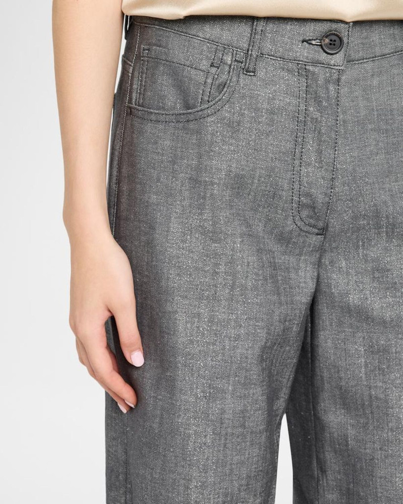 Wide-Leg Cotton-Blend Pants 5