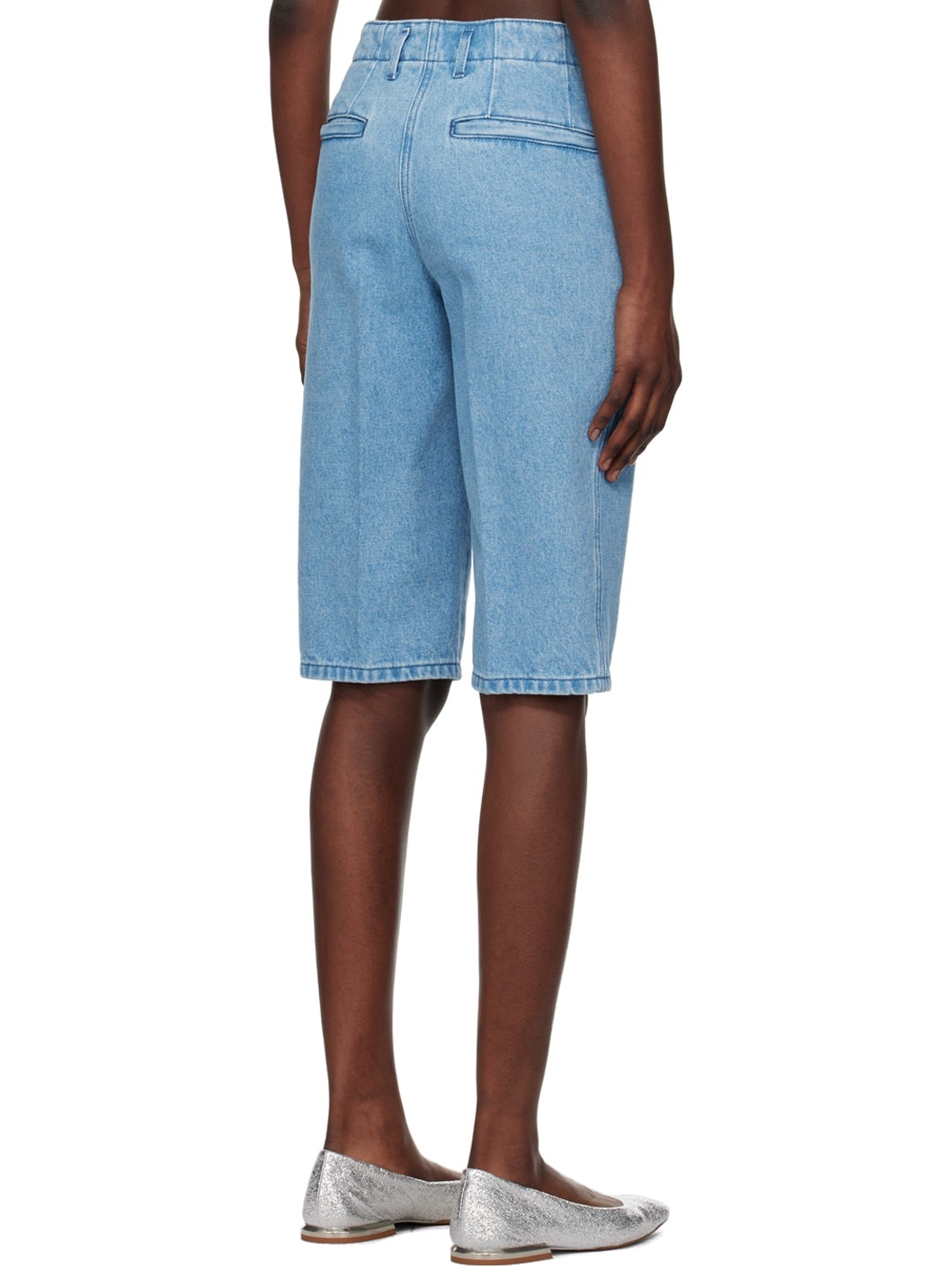 Blue Tailored Denim Shorts - 3