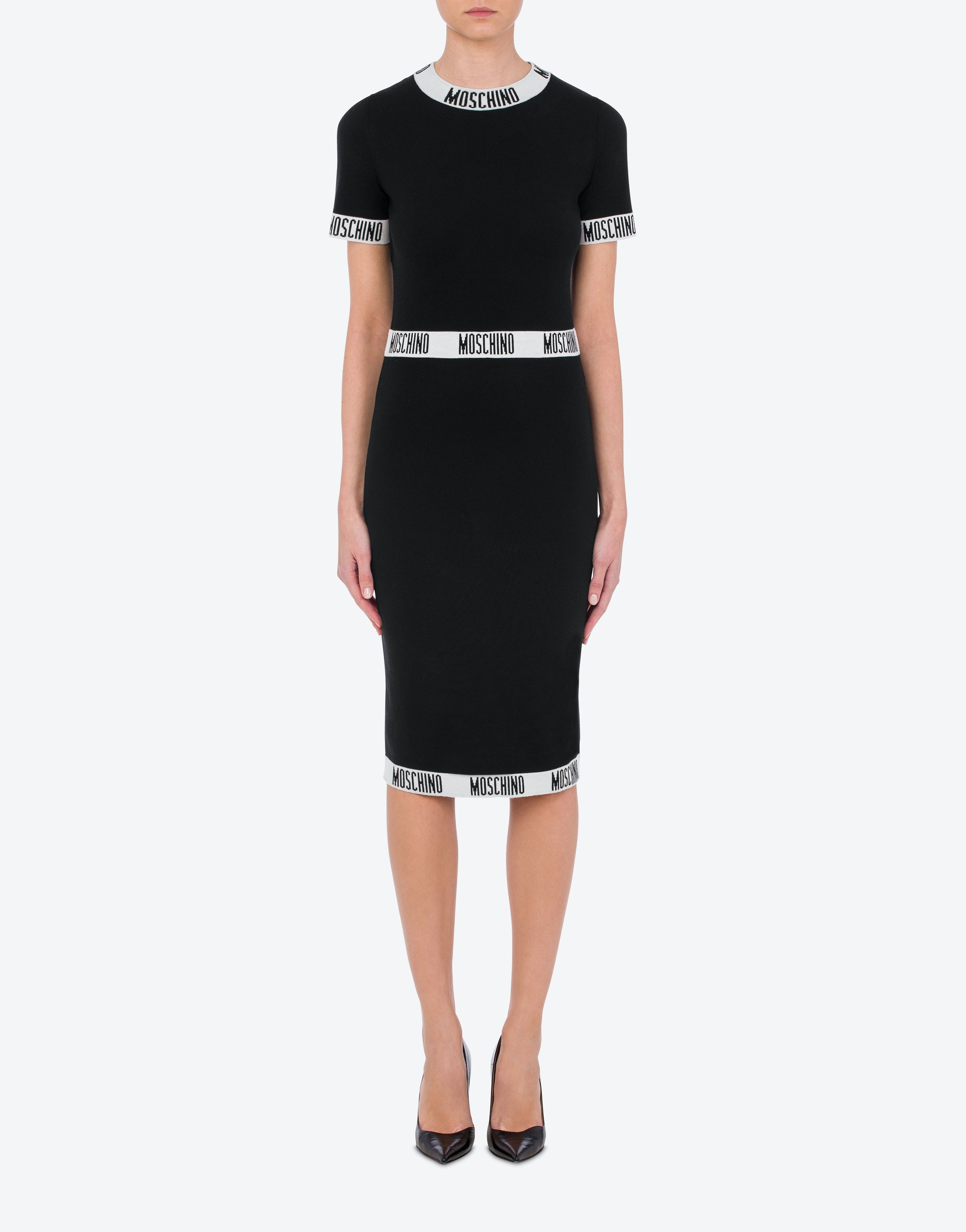 LOGO TAPES WOOL DRESS - 2