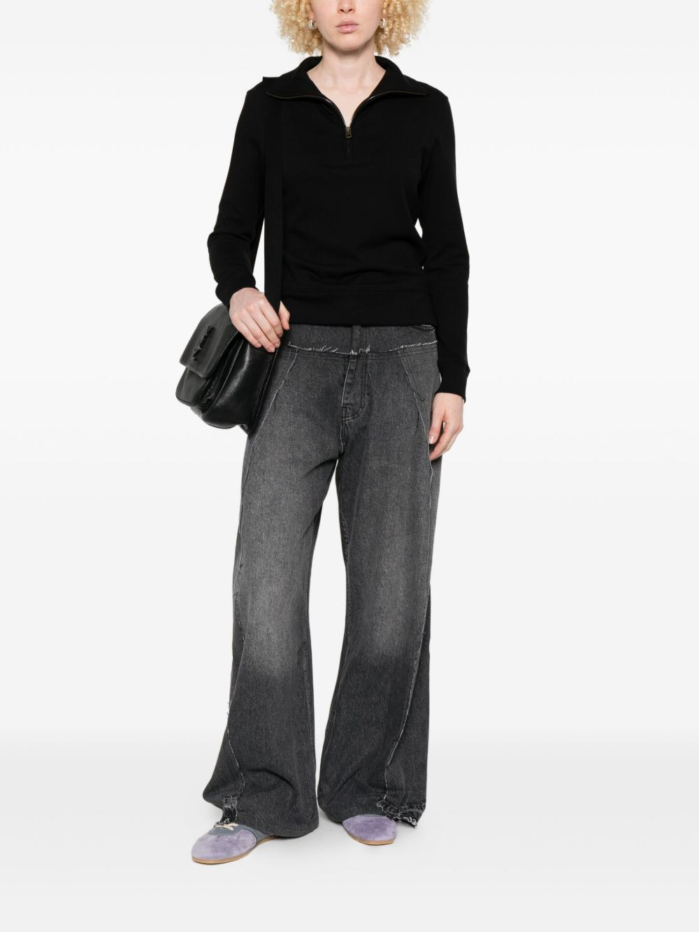 high-neck zip-up sweatshirt - 2