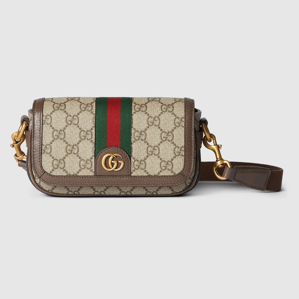 ショルダーバッグ Gucci Medium Ophidia Crossbody Bag Ophidia medium crossbody bag in beige and dark brown fabric