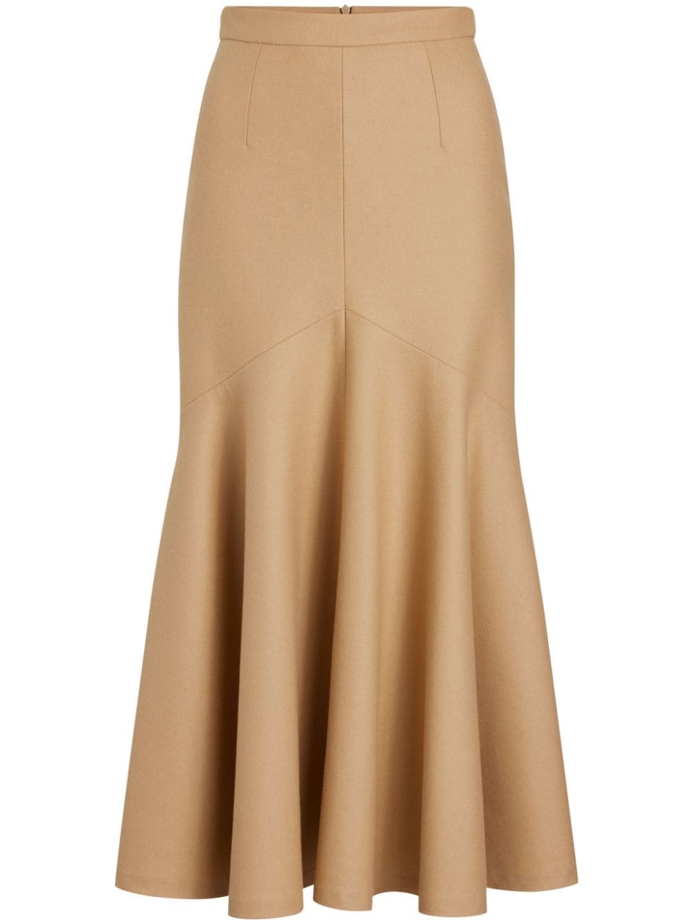 wool-blend midi mermaid skirt - 1