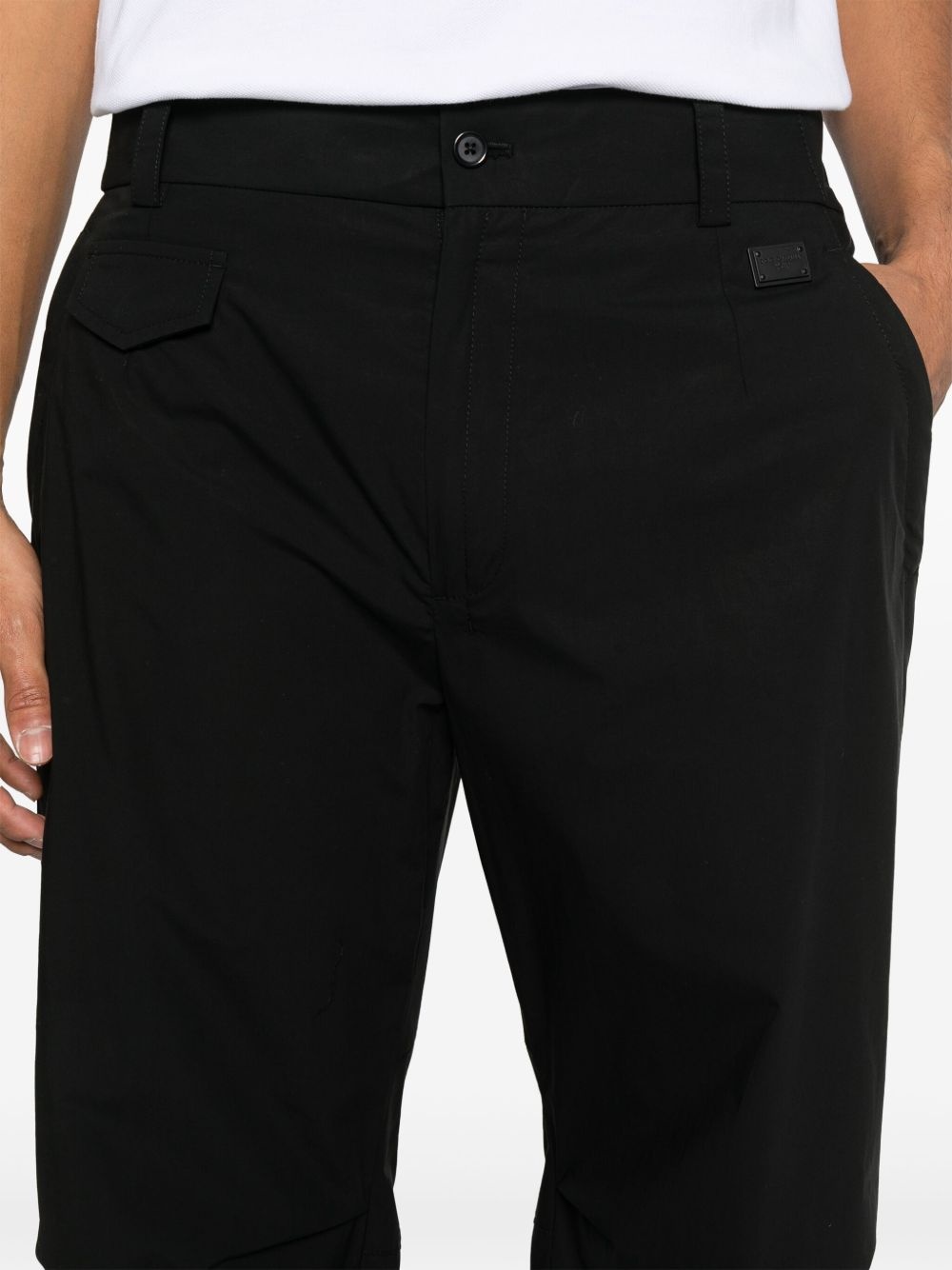 logo-plaque tapered trousers - 5