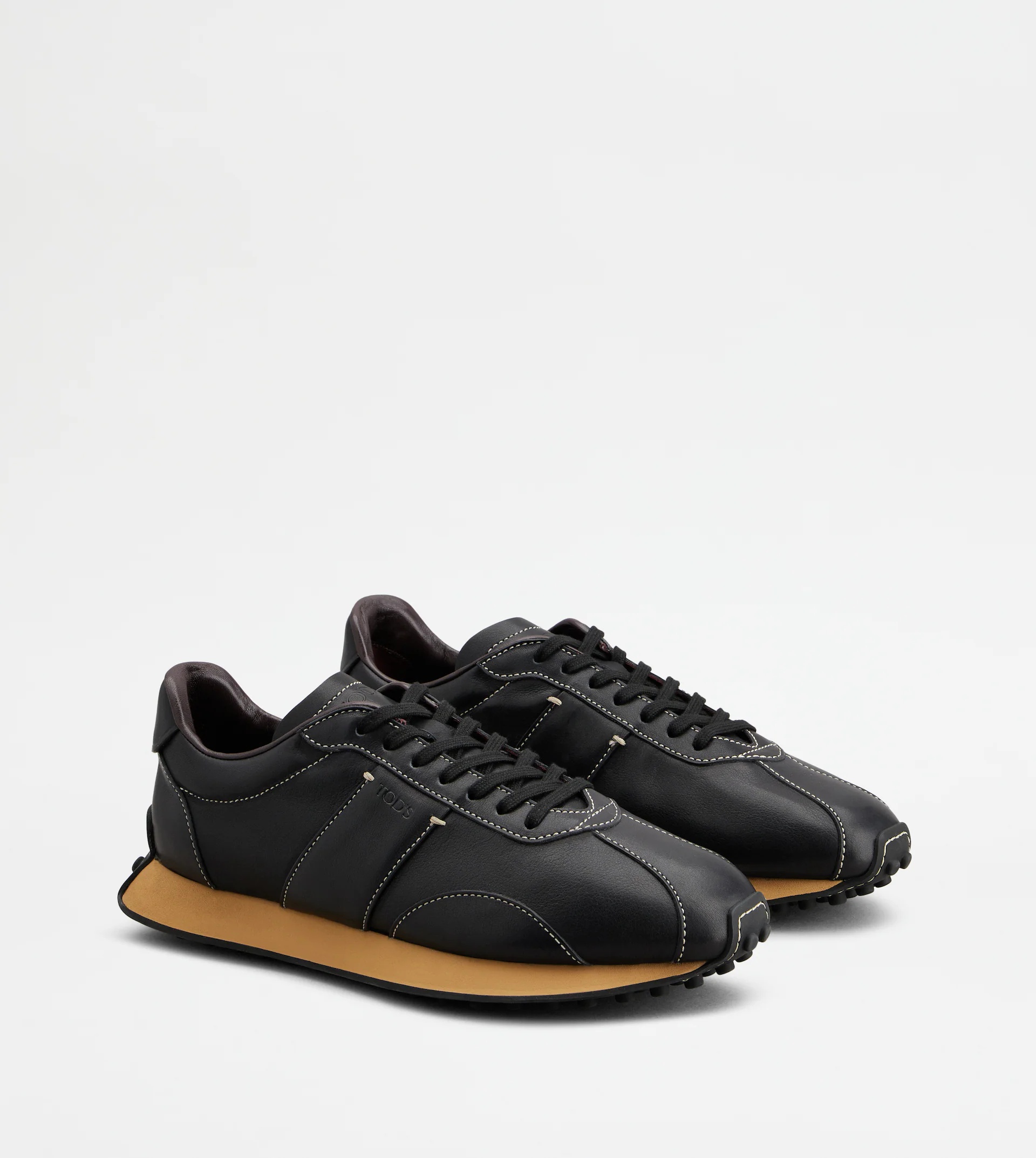 T VINTAGE SNEAKERS IN LEATHER - BLACK - 2