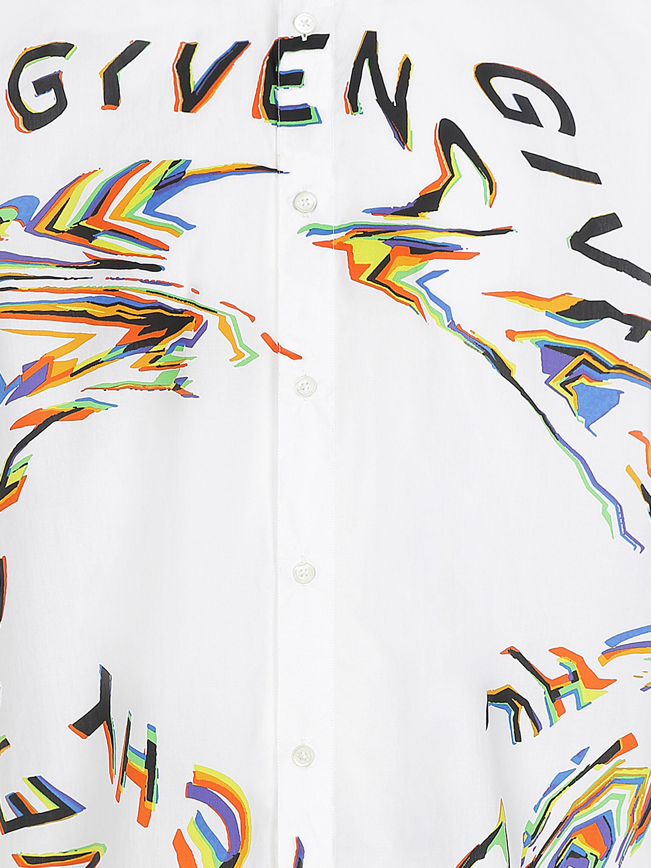 GIVENCHY Glitch printed shirt in coton - 5