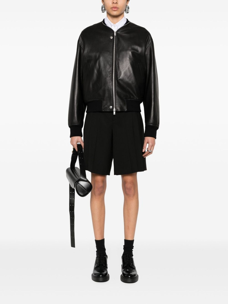 Jil Sander leather bomber jacket outlook