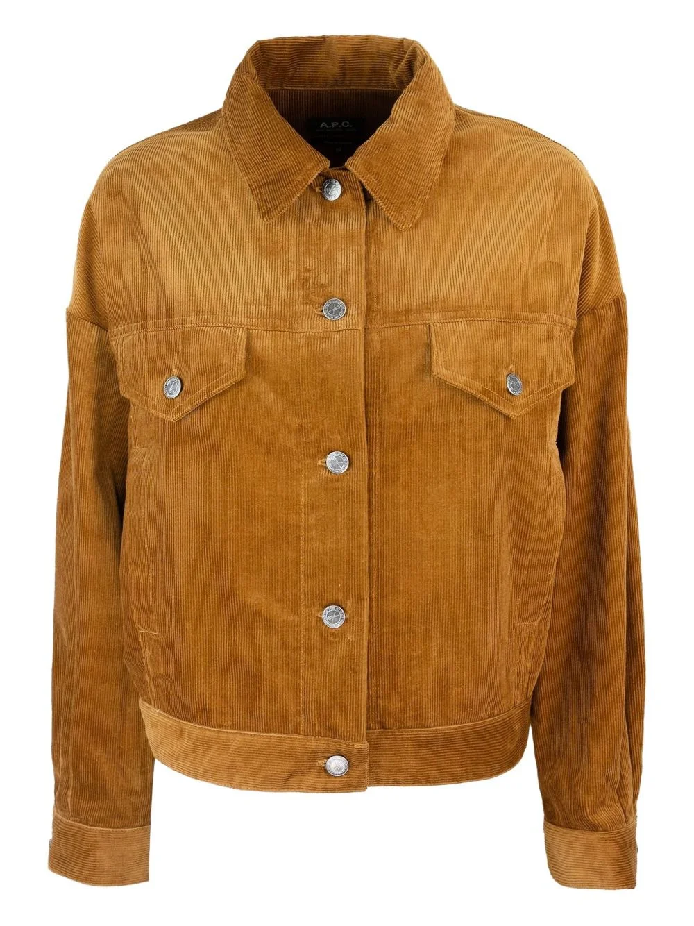 corduroy button-fastening jacket - 1
