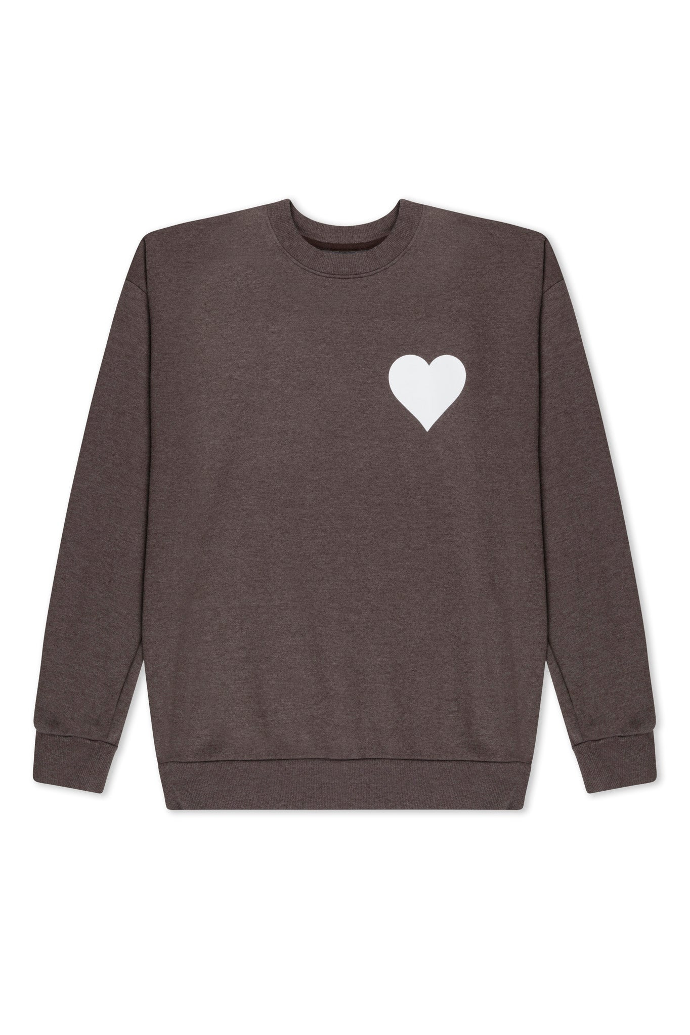 HEATHER BROWN HEART SWEATSHIRT - 5