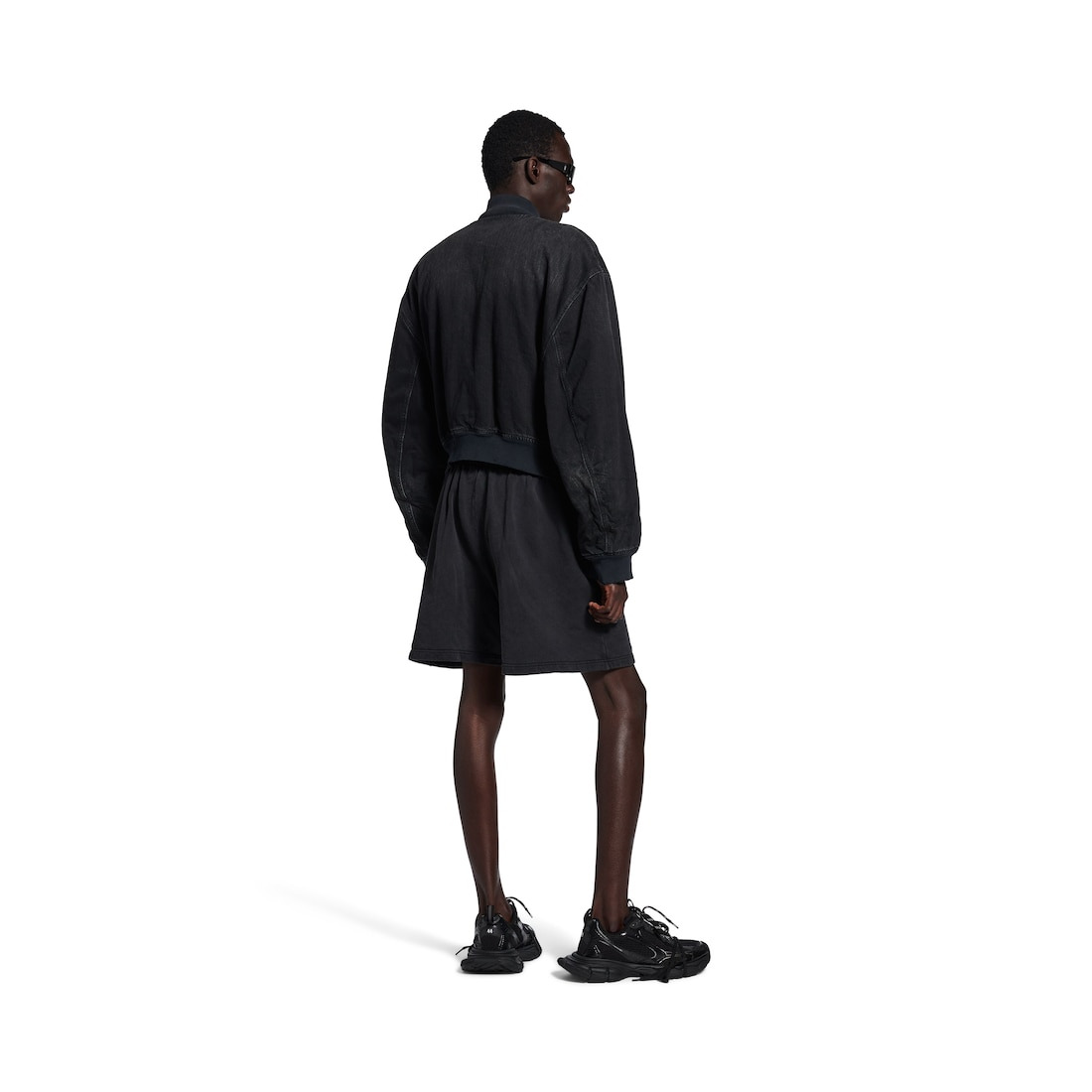 Men's Standard Denim Bomber in Black - 3
