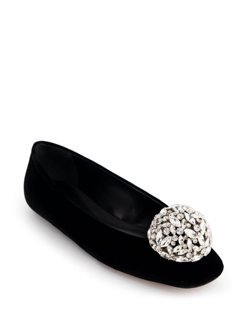 GIAMBATTISTA VALLI crystal-embellished ballerina shoes outlook