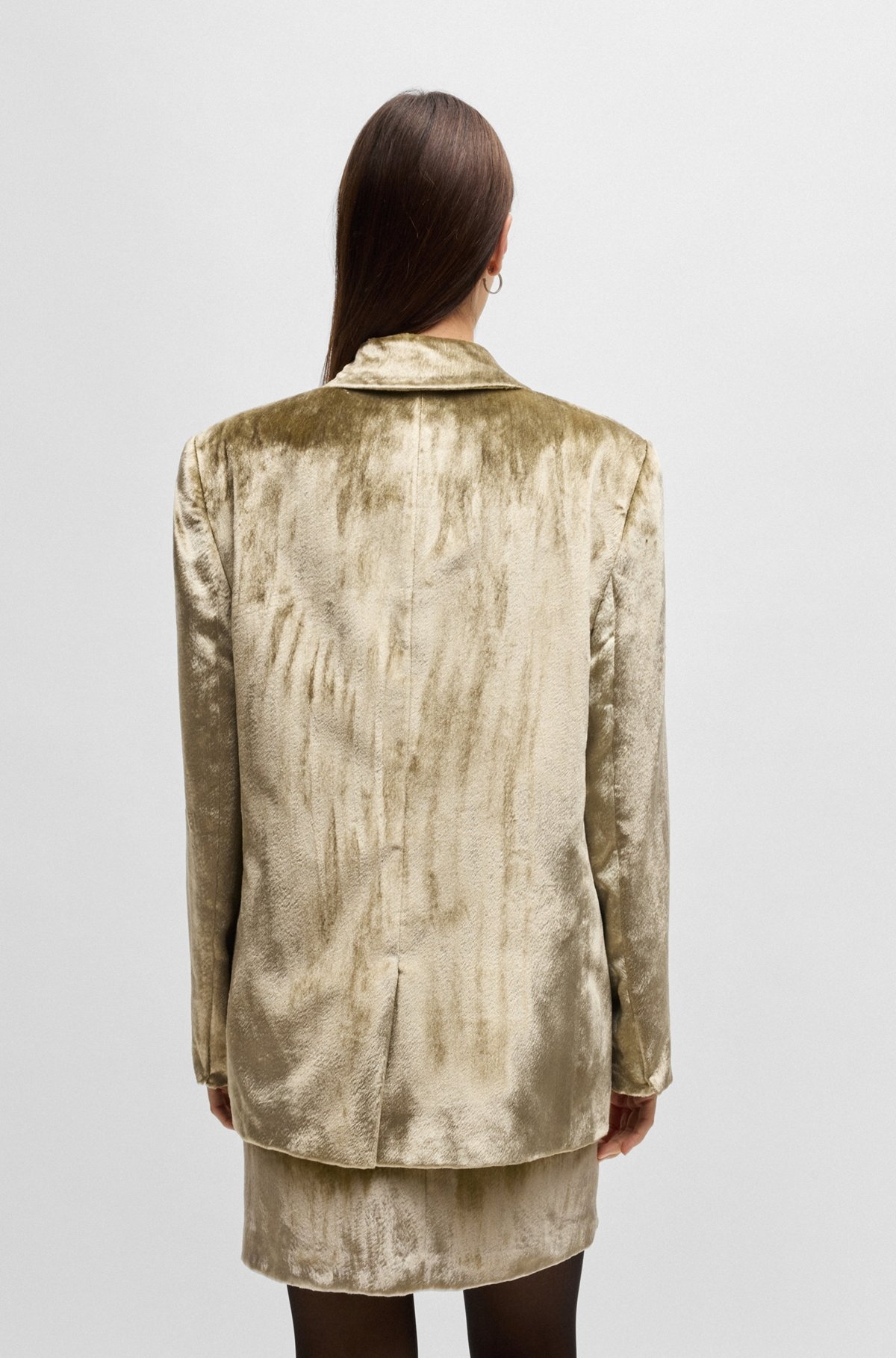 OVERSIZE-FIT DOUBLE-BREASTED JACKET IN PLUSH VELVET - 4