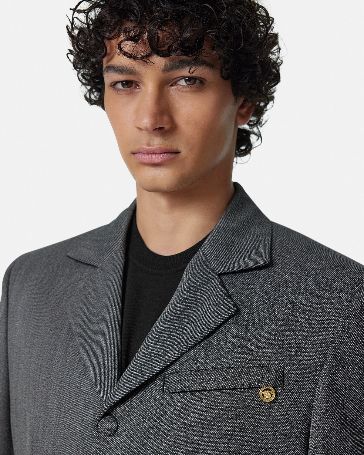 Wool Mouliné Single-Breasted Blazer - 3