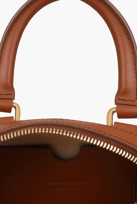 Mini-sized bicolor ecru and brown B-Army bag 3
