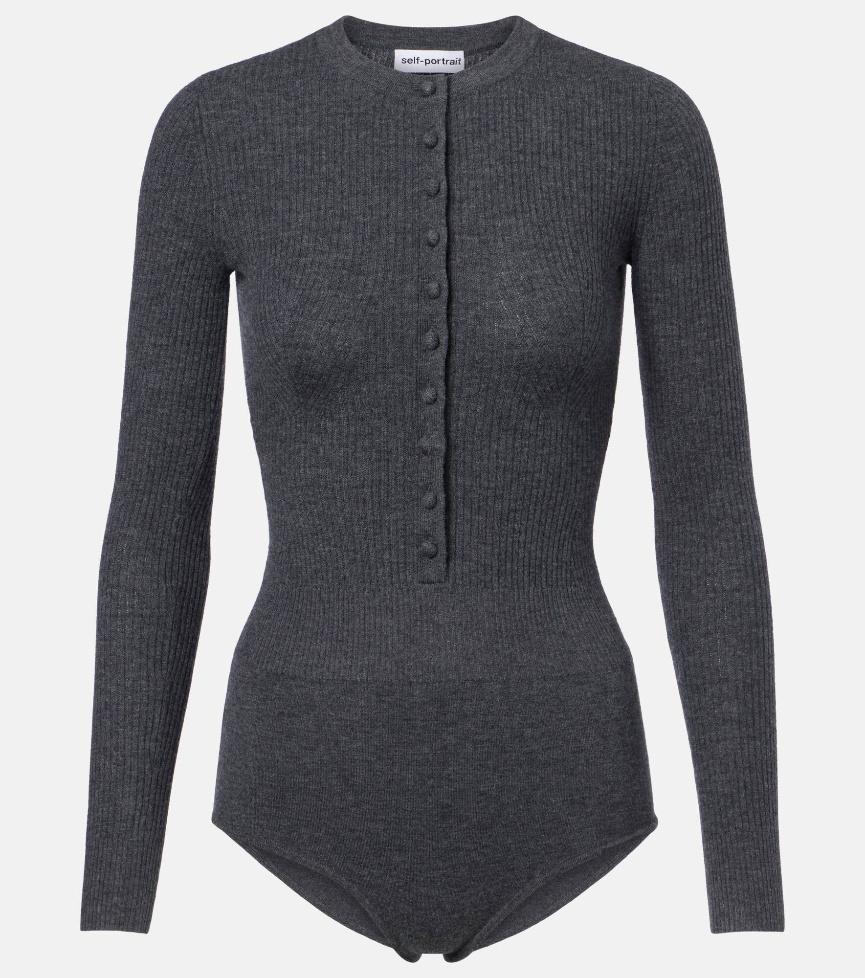 Ribbed-knit wool bodysuit - 1