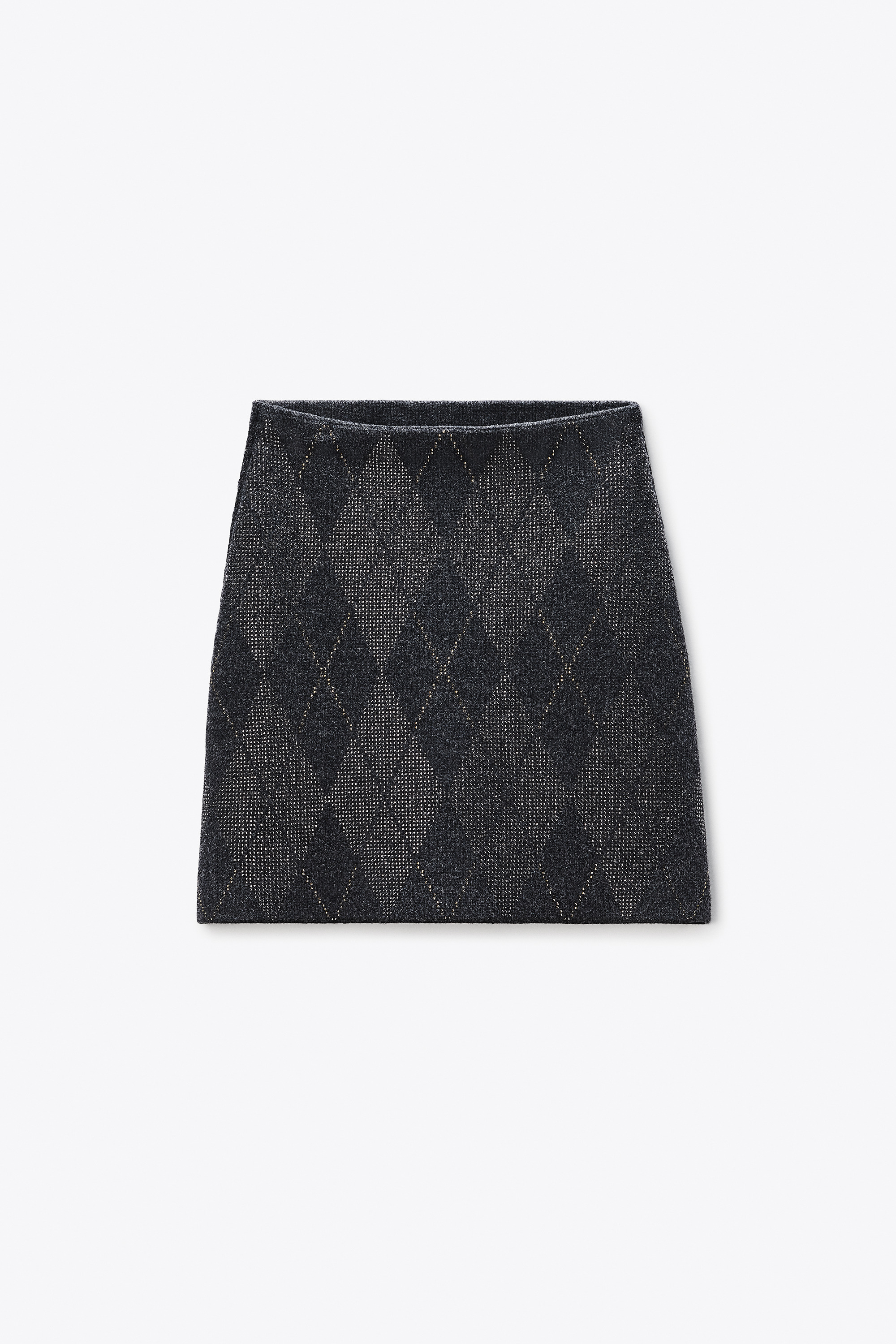 Crystal Hotfix Argyle Wool-Blend Tennis Skirt - 1