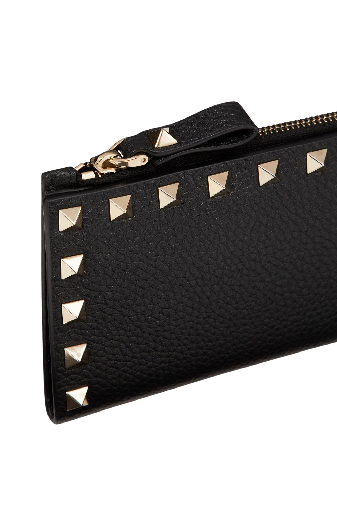 Valentino Garavani Rockstud Zip Coin & Card Pouch in Nero at Nordstrom - 8