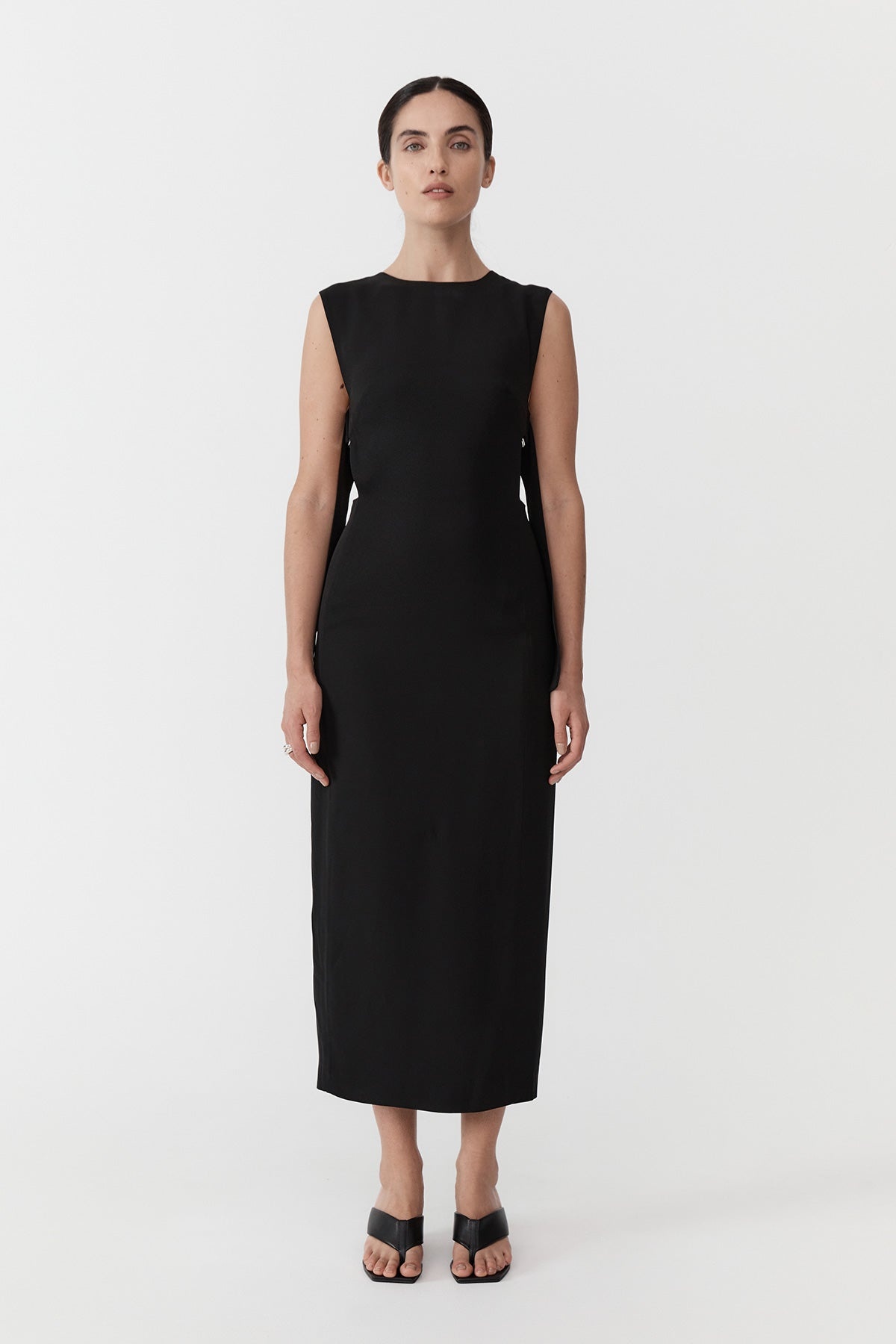 Classic Side Detail Dress - Black - 4