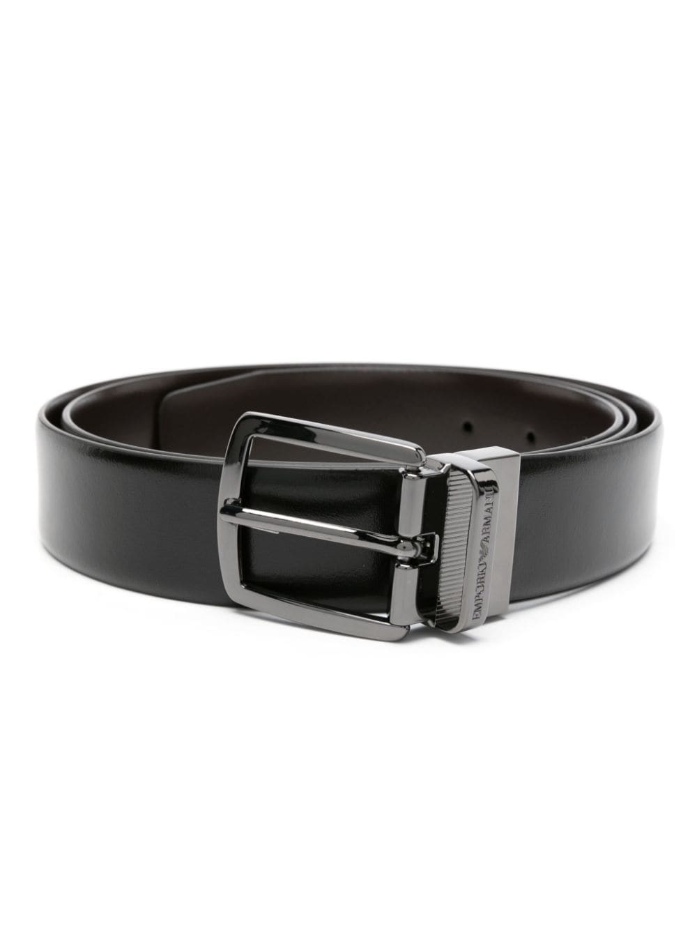 smooth-grain leather belt - 1