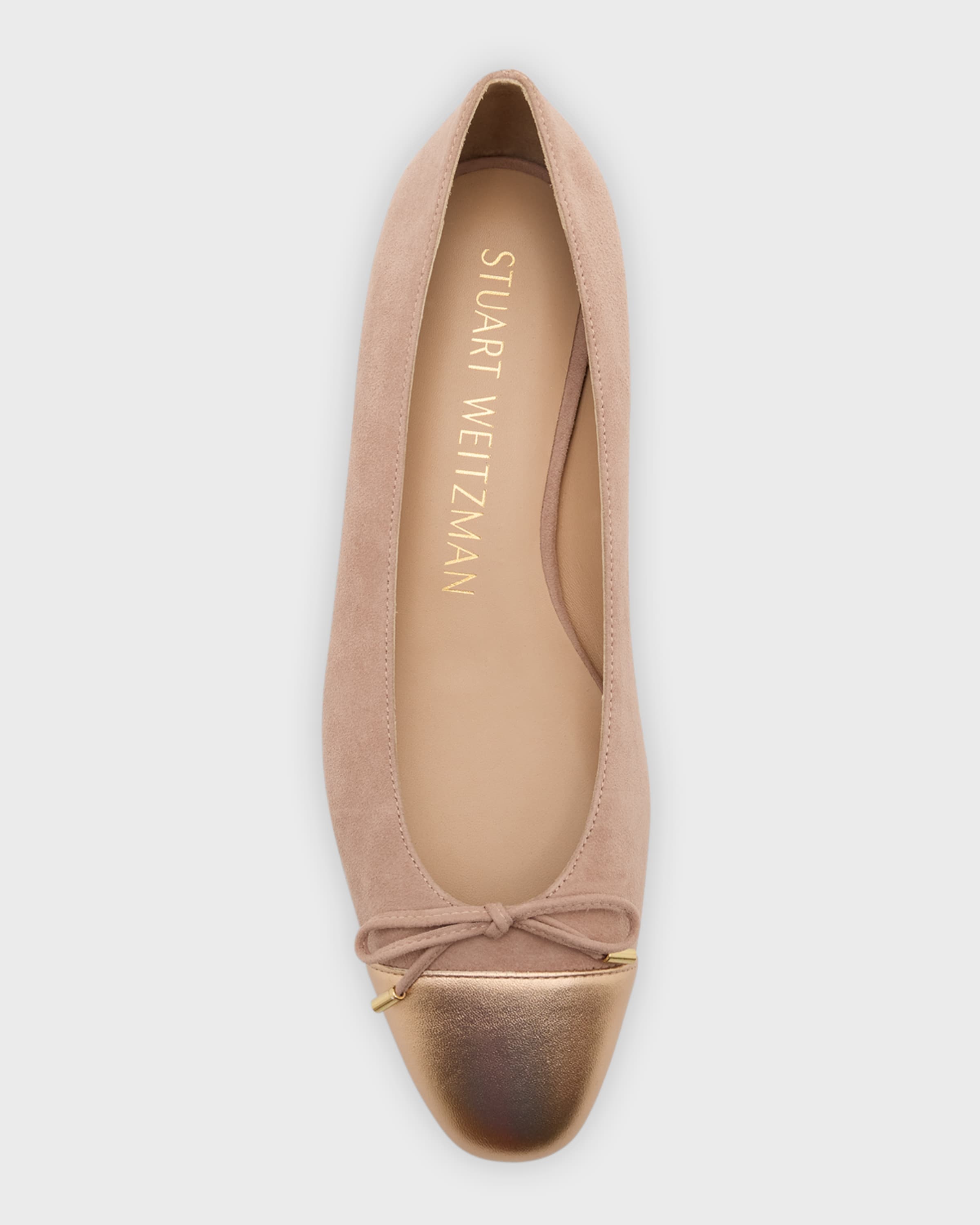 Sleek Bicolor Bow Ballerina Flats - 5