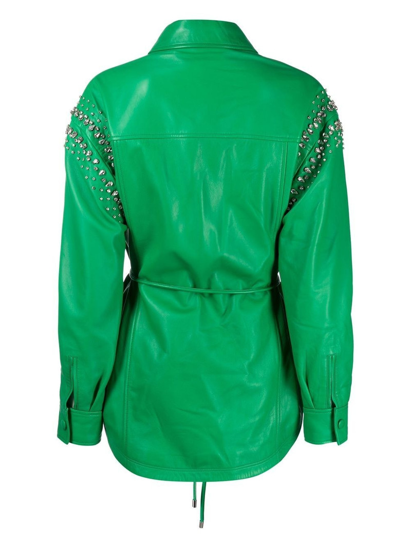 PHILIPP PLEIN stud-embellished leather shirt outlook