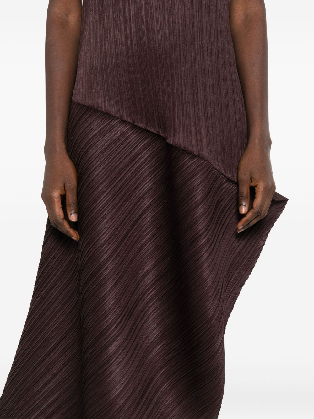 Leap pleated asymmetric midi dress - 5