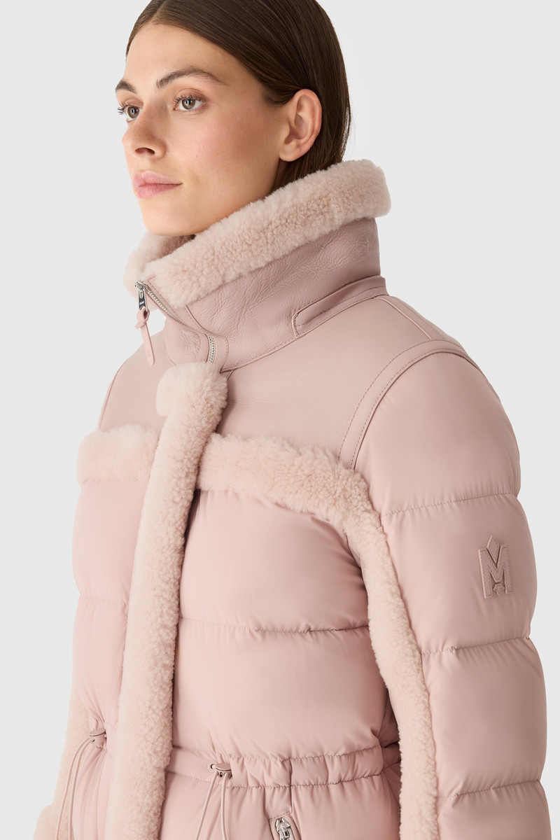 LILIBETH Mixed-media shearling down parka 6