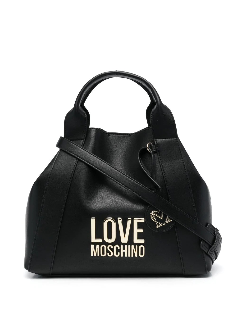 logo-lettering faux leather tote bag - 1