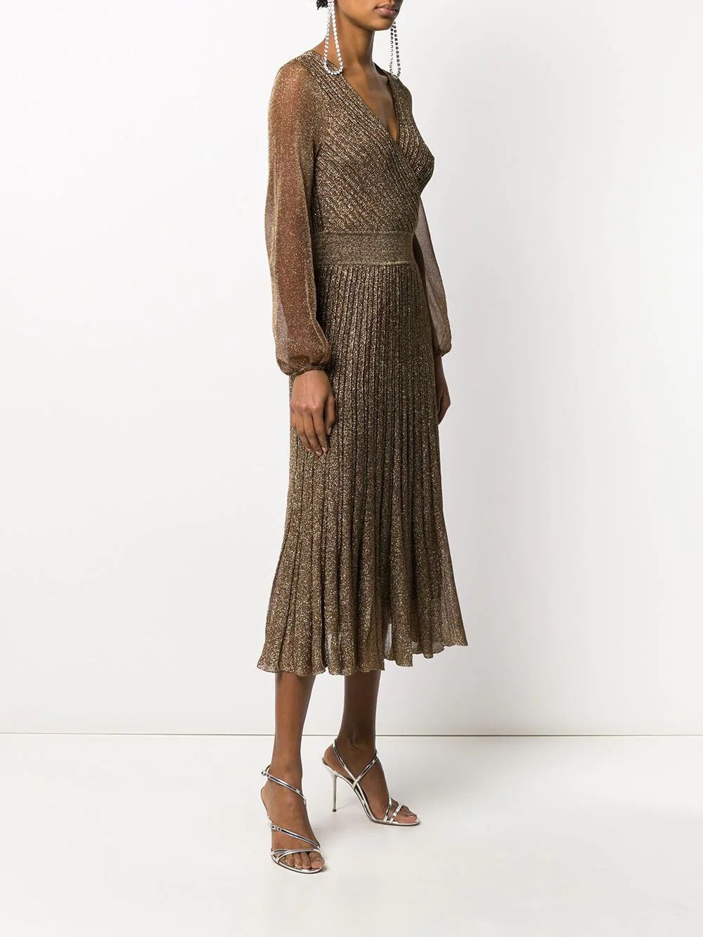 pleated wrap dress - 3