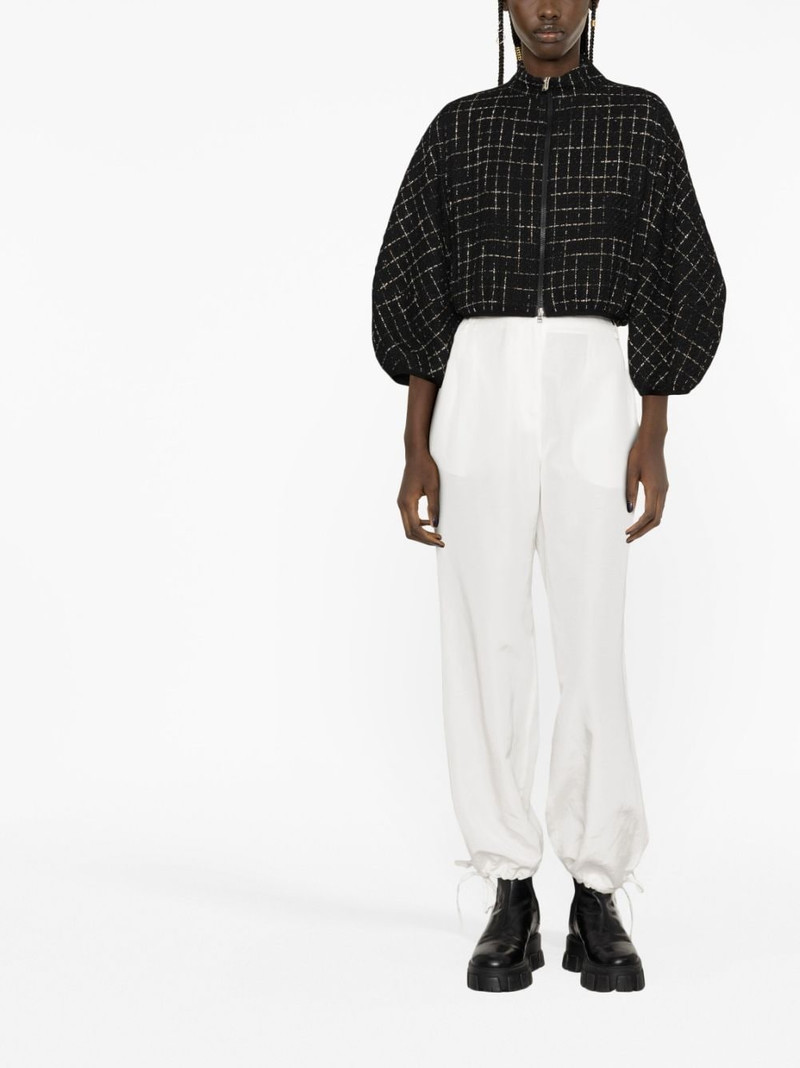 Herno grid-patterned cropped jacket outlook