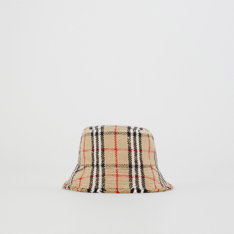 Check Bouclé Bucket Hat 5