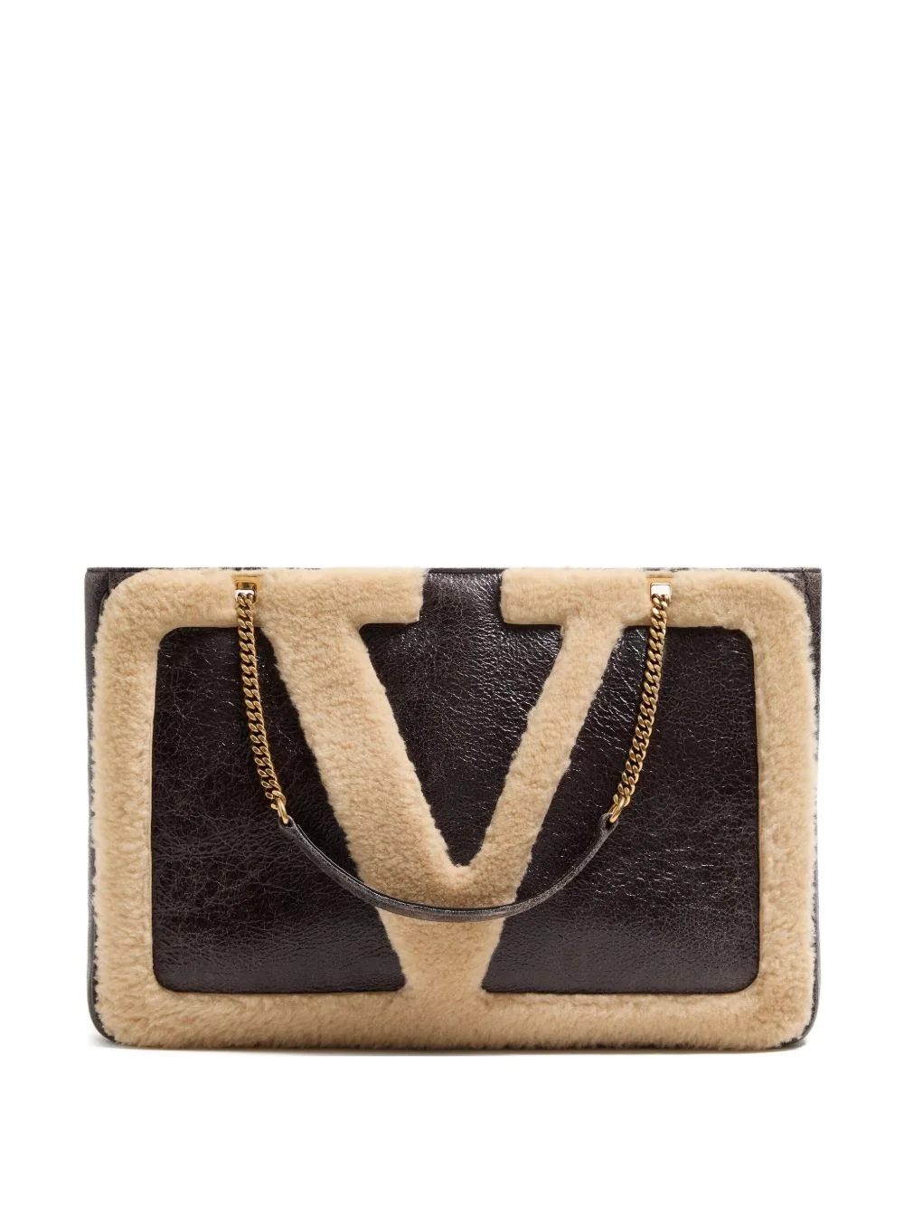 medium Viva Superstar shearling tote bag - 1