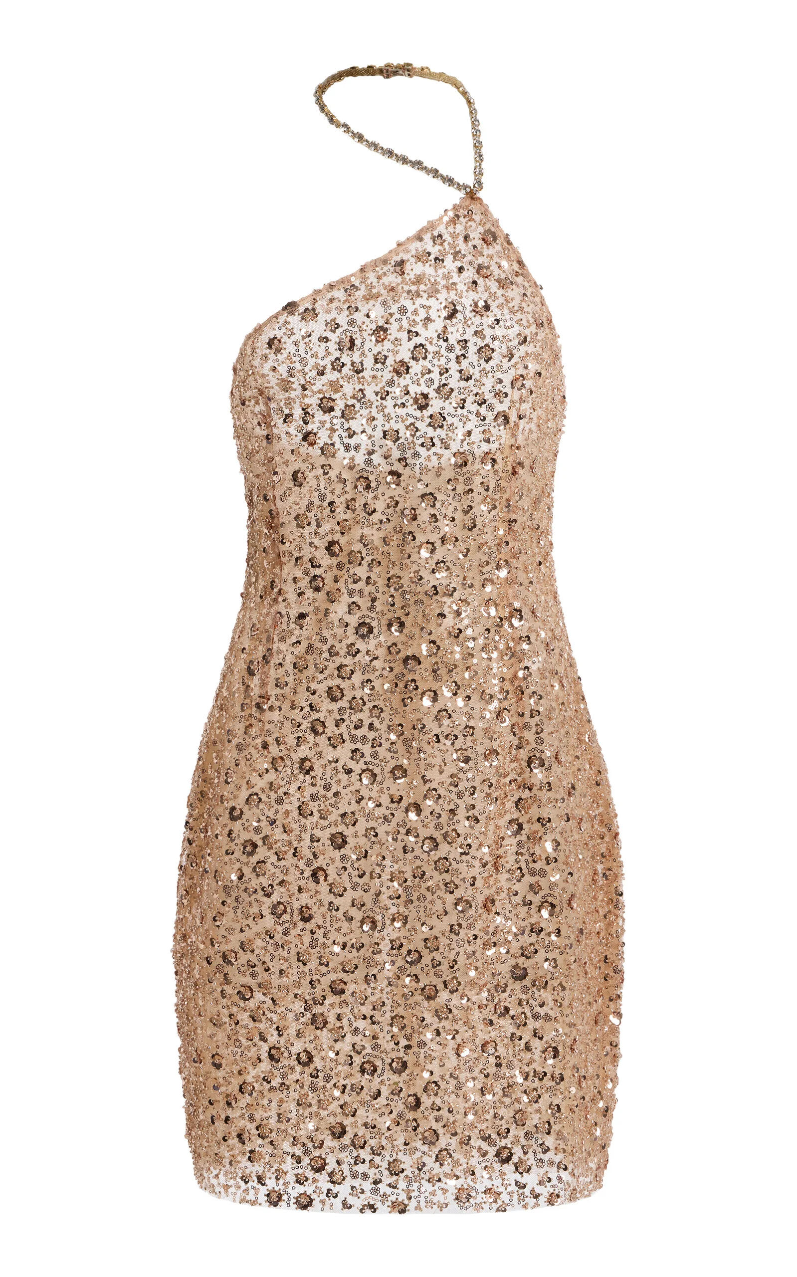 Exclusive Slit Sequined Mini Dress - 1