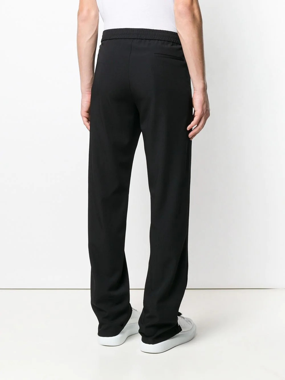 logo detail straight-leg trousers - 4