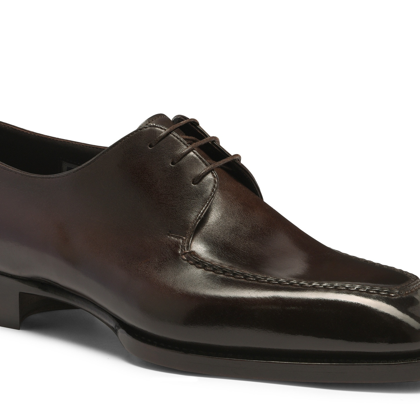 Men's dark brown leather Derby shoe - 6