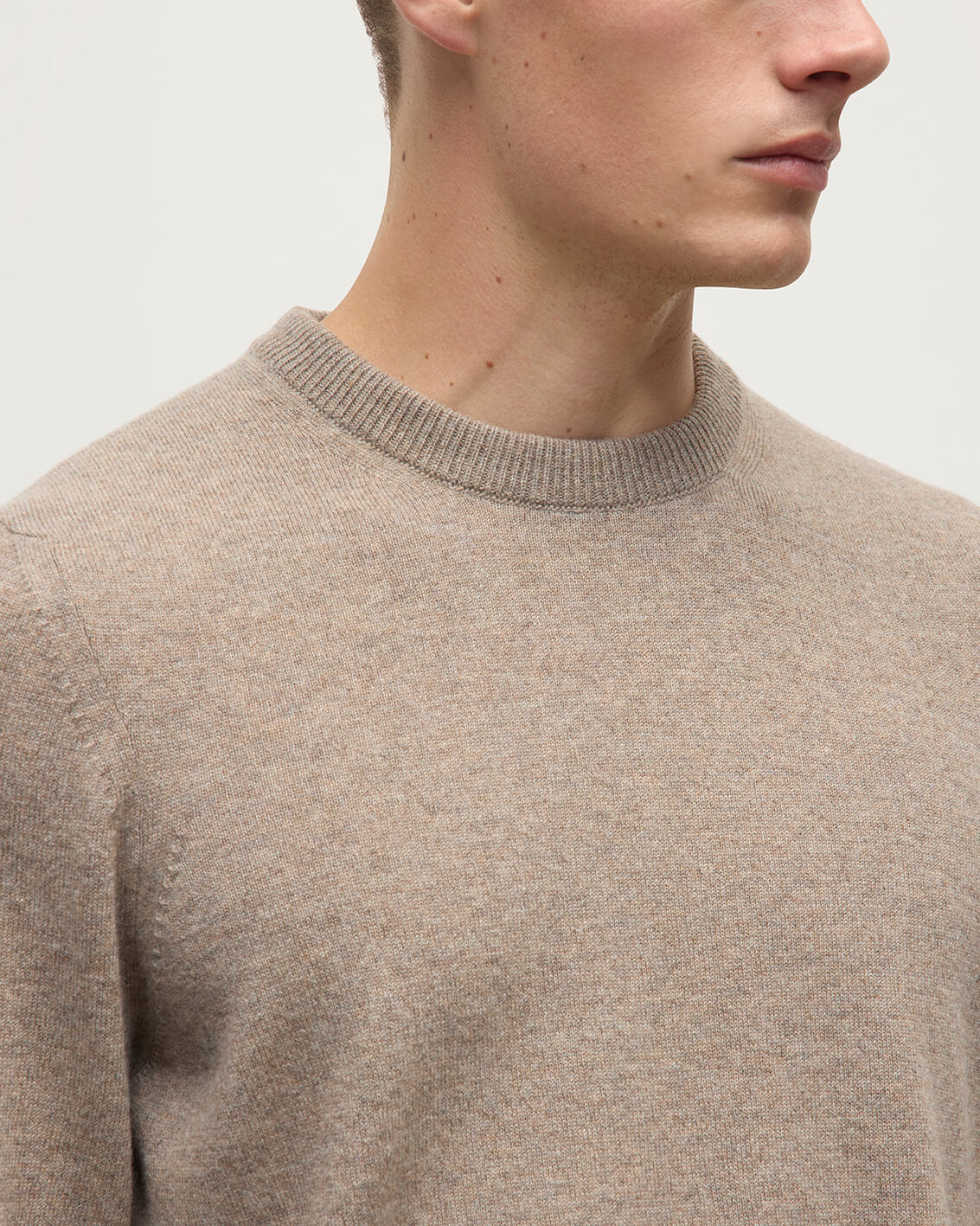 Classic Cashmere Brown Round Neck Jumper - 5