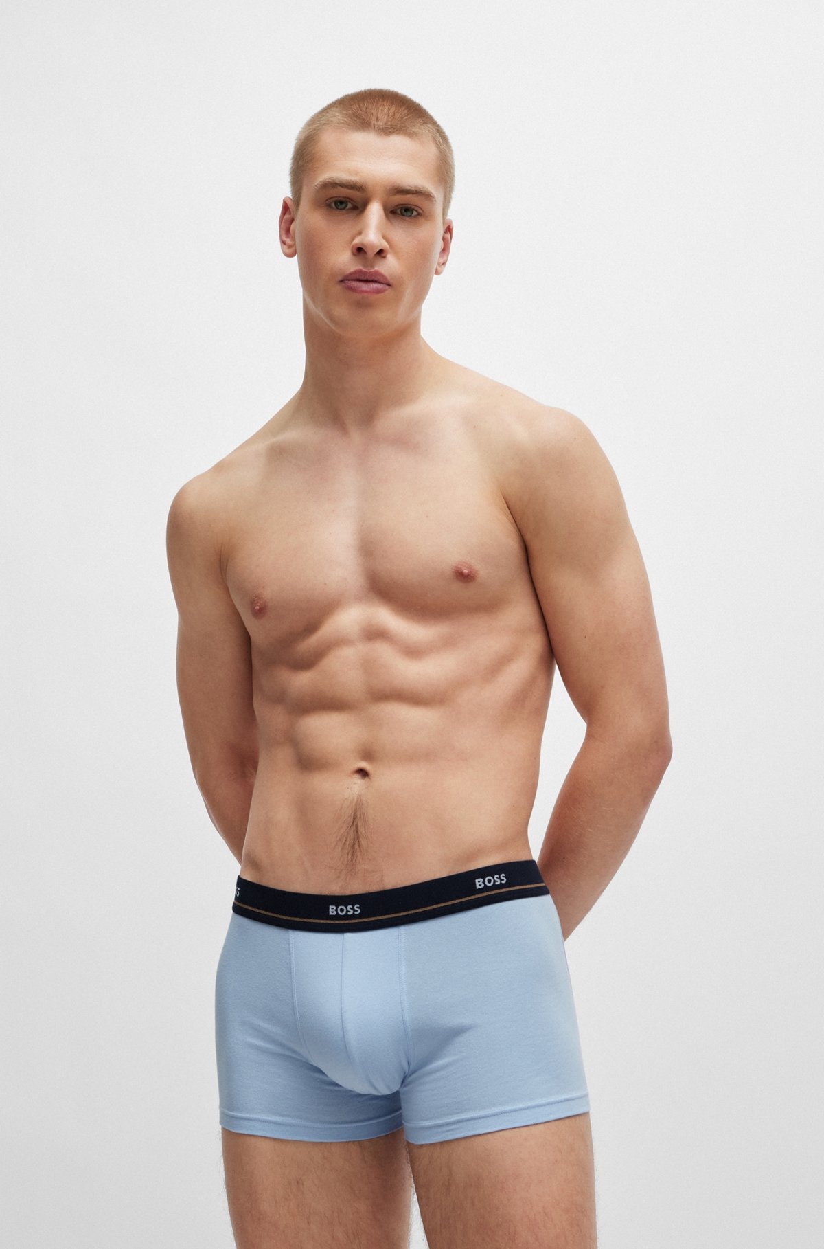 FIVE-PACK OF STRETCH-COTTON TRUNKS WITH LOGO WAISTBANDS - 2