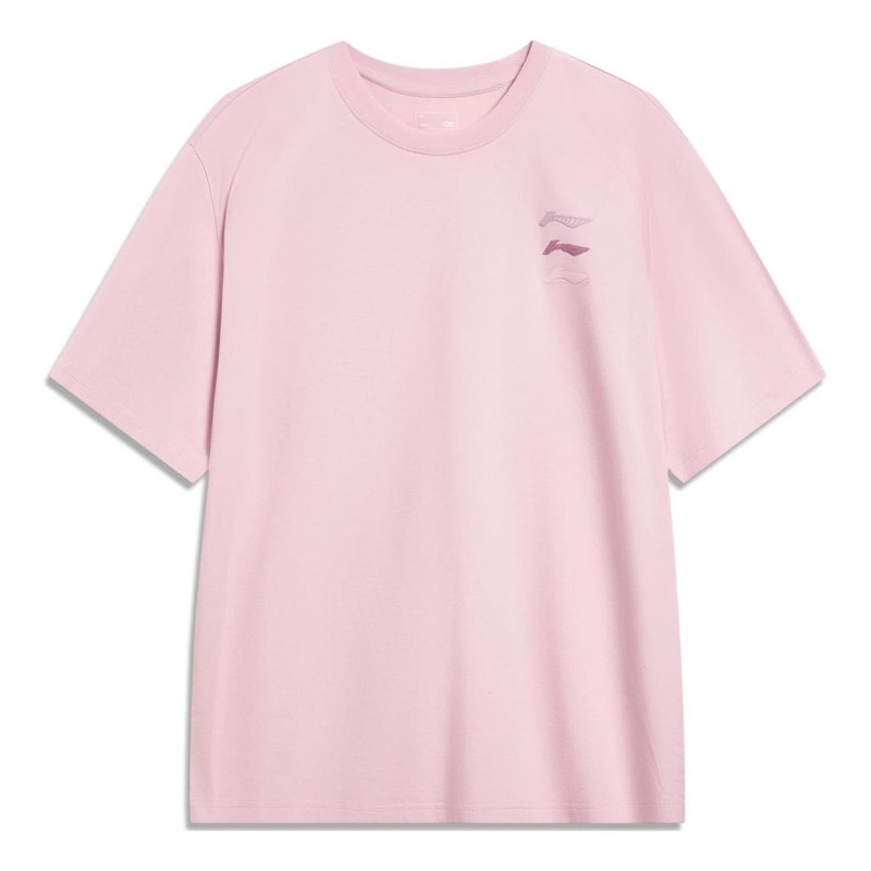 Li-Ning Triple Logo Loose Fit T-shirt 'Pink' AHST787-5 - 1