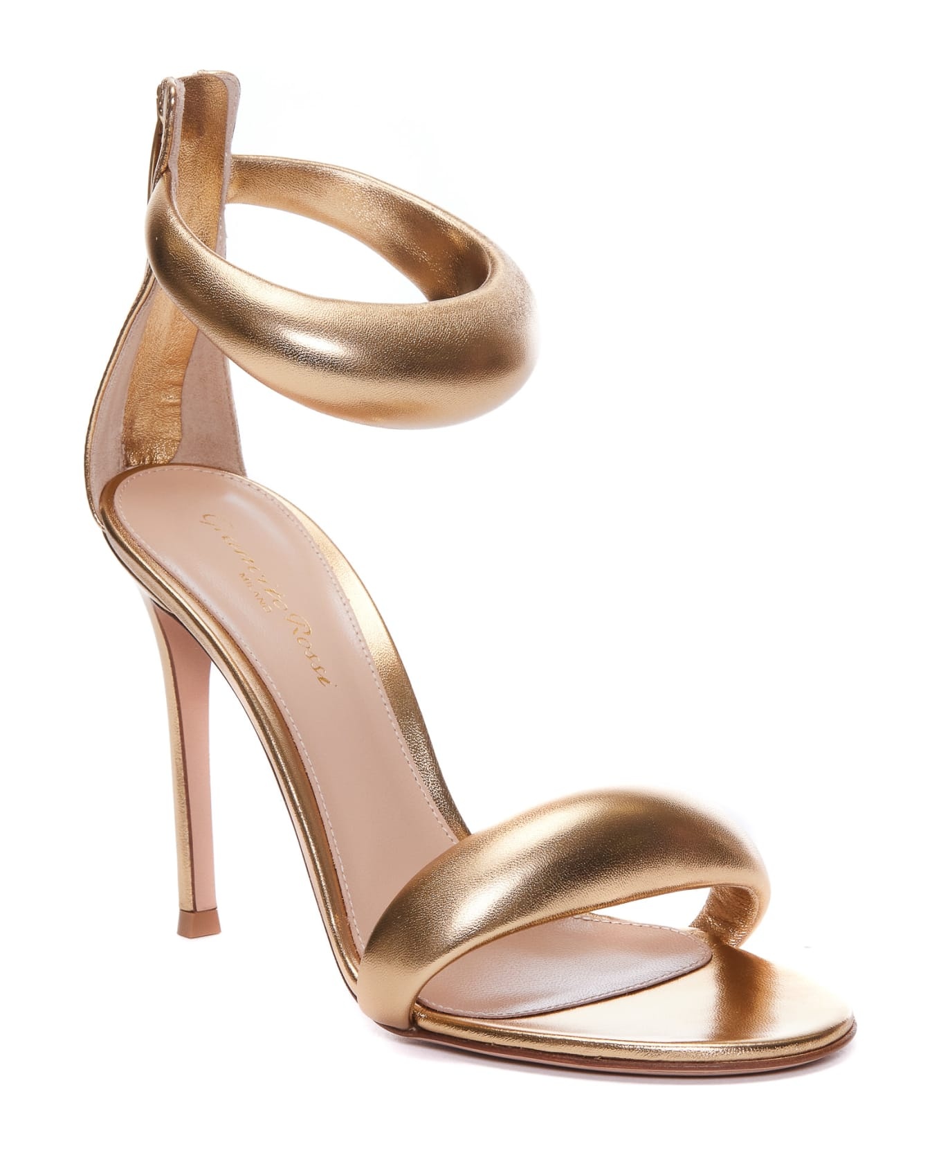Gold Metallic Nappa Bijoux Sandals - 3