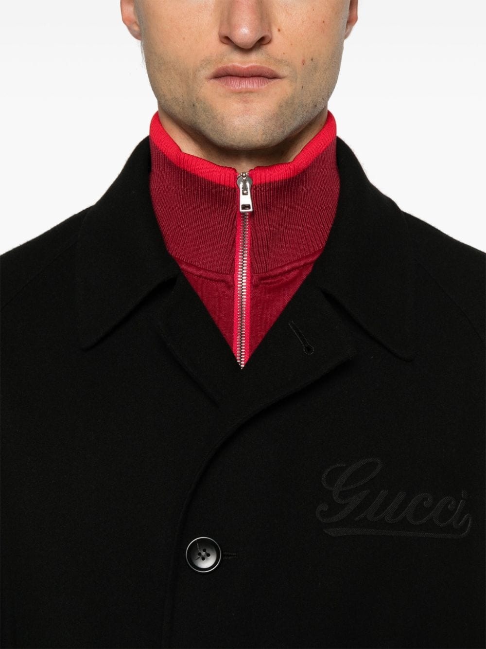 logo-patch coat - 5