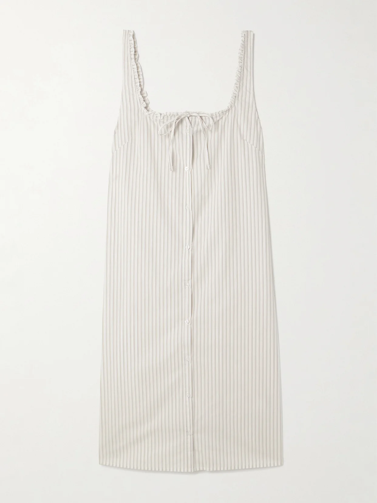 Ruffled Striped Organic Cotton-poplin Dress - 1