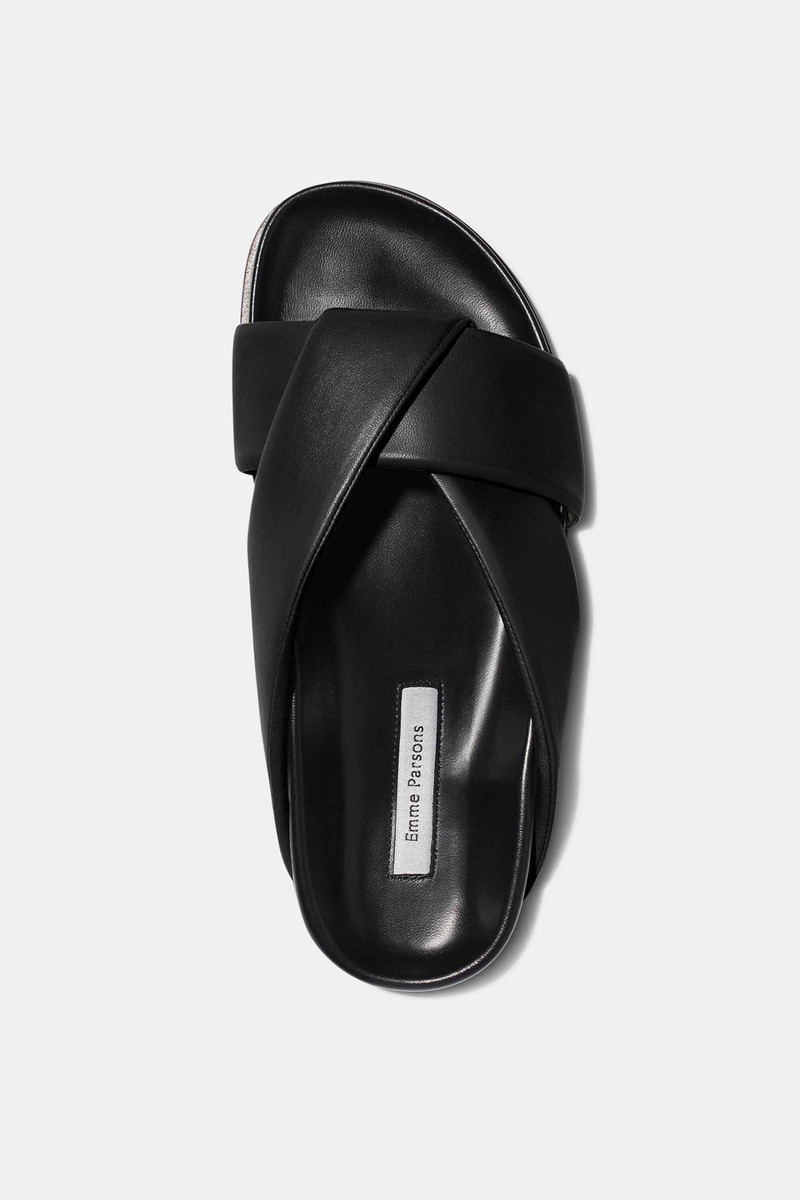 FOLDED SLIDE IN BLACK NAPPA 3