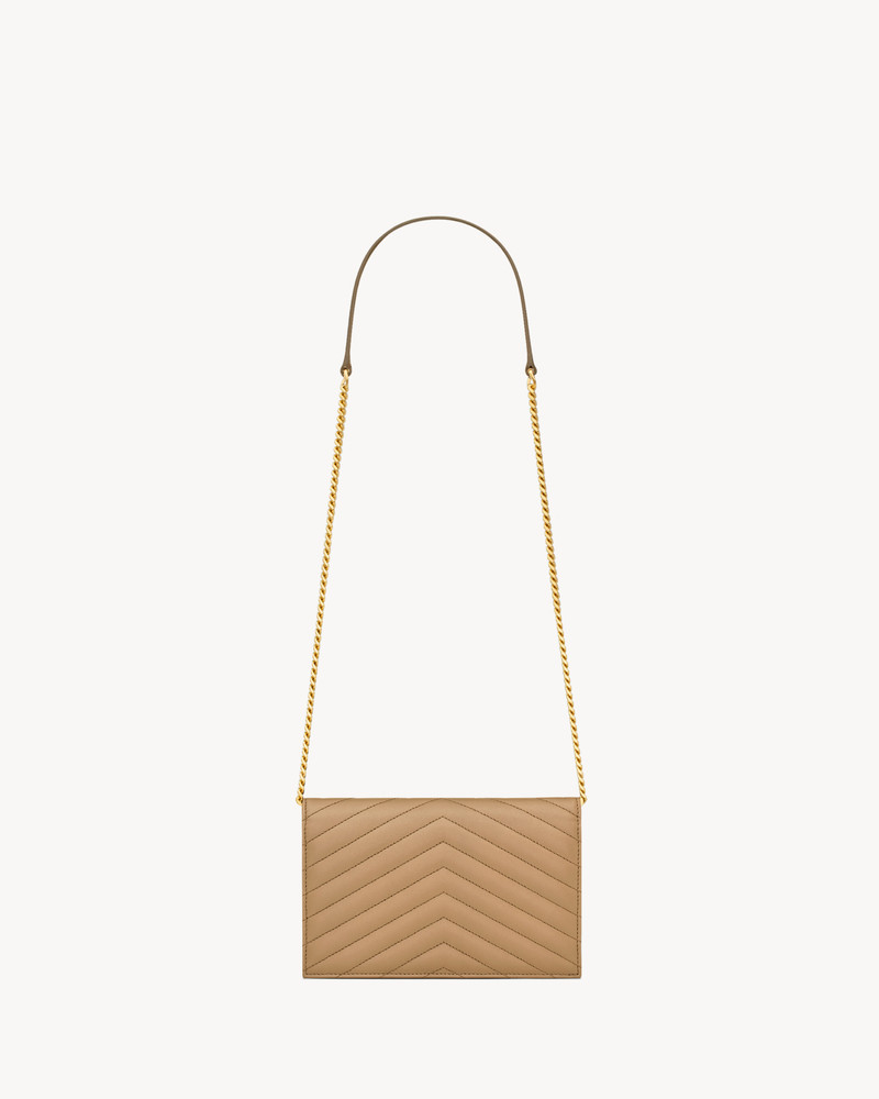 SAINT LAURENT CASSANDRE ENVELOPE CHAIN WALLET IN LAMBSKIN outlook