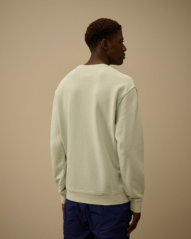 Cotton Diagonal Fleece Resist Dyed Crewneck Lens Sweatshirt 4