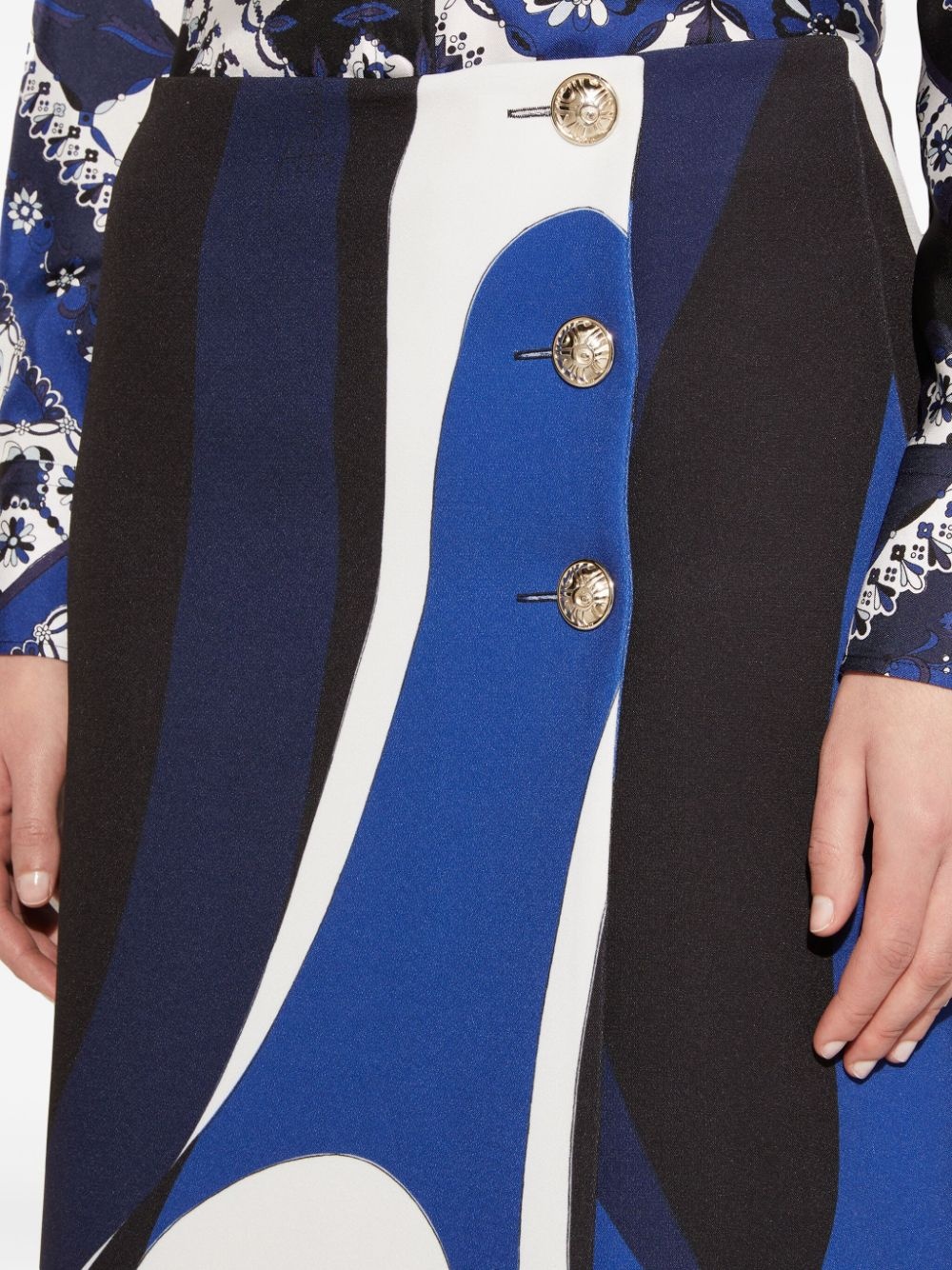 abstract-pattern print midi skirt - 5
