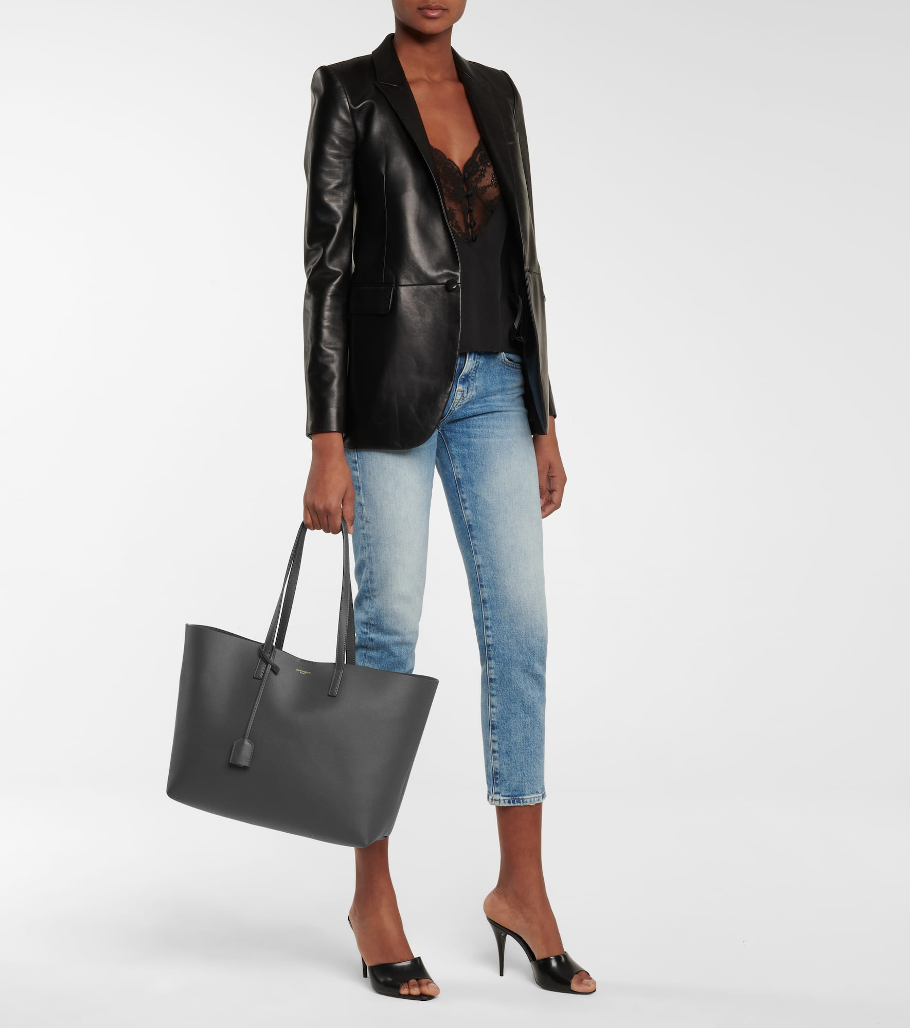 Shopping E/W leather tote - 5