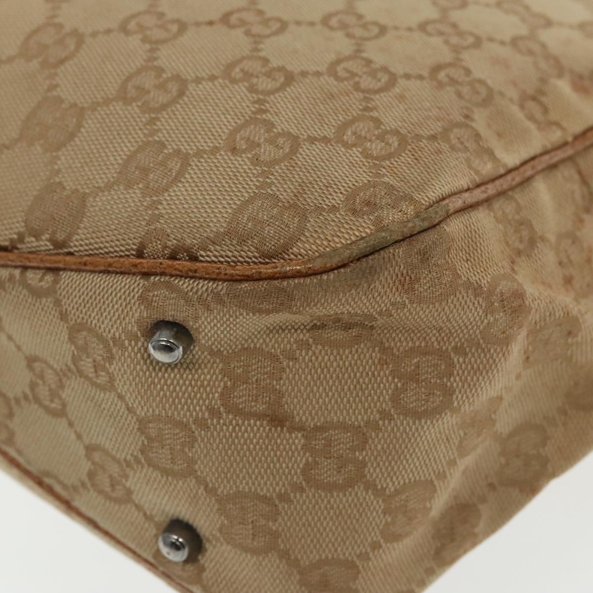 GUCCI GG Canvas Hand Bag Brown Silver 113019 113019 - 14