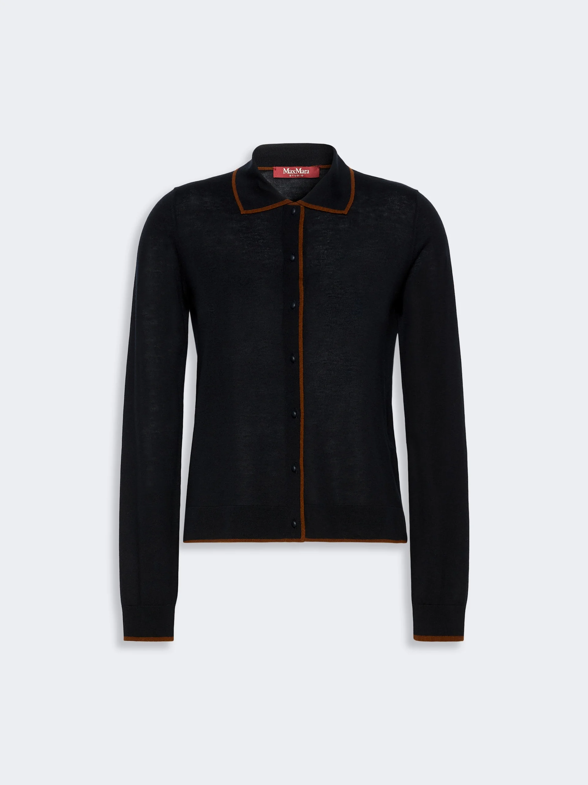 TARGA Wool and silk yarn cardigan - NAVY - 1