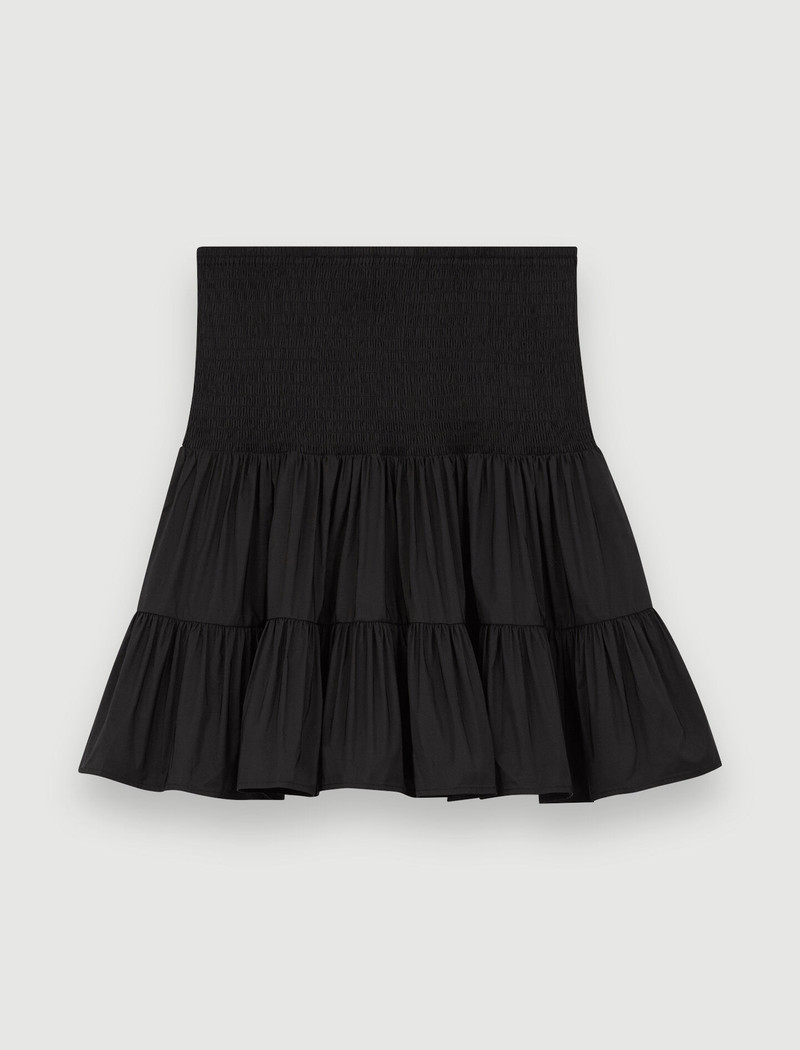 Short skirt with smocking and ruffles 1